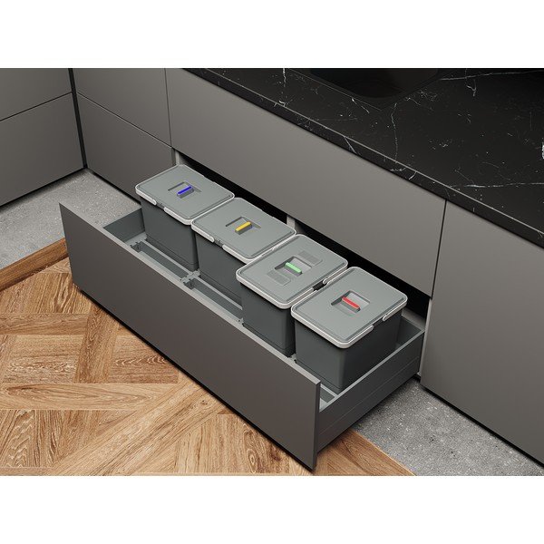 Plastikust prügikast sorteeritud jäätmete jaoks / sisseehitatud 30 l Metropolis - Elletipi-image-1