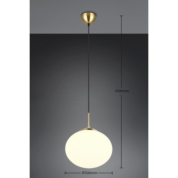 Valge-kuldne rippvalgusti klaasist varjuga ø 30 cm Fomento - Trio-image-4