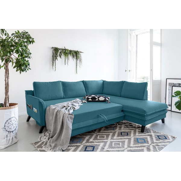 Türkiissinine nurgas diivanvoodi L, paremas nurgas Charming Charlie - Miuform-image-4