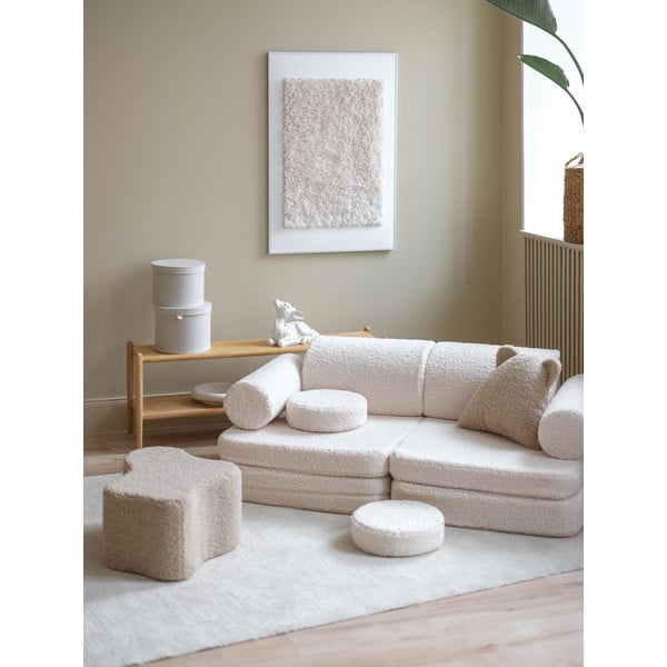 Kreem bukleekangast laste diivan 132 cm Settee - Wigiwama-image-4