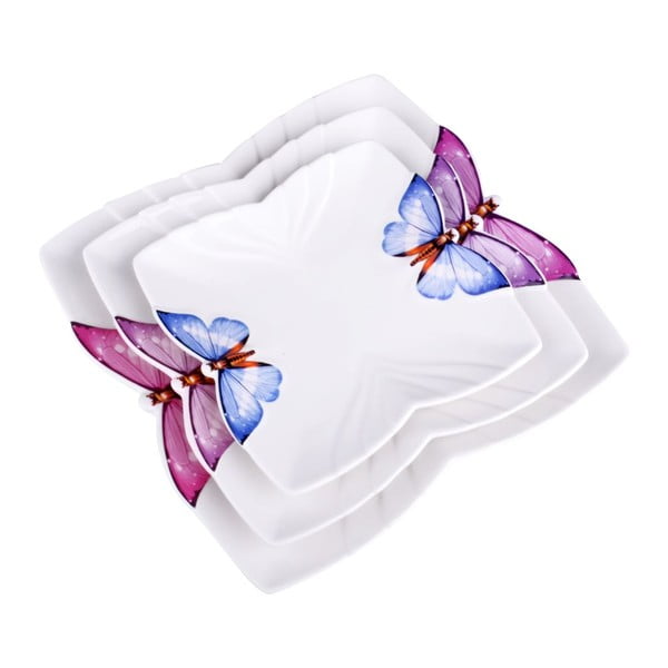 Sada 3 talířů Butterfly