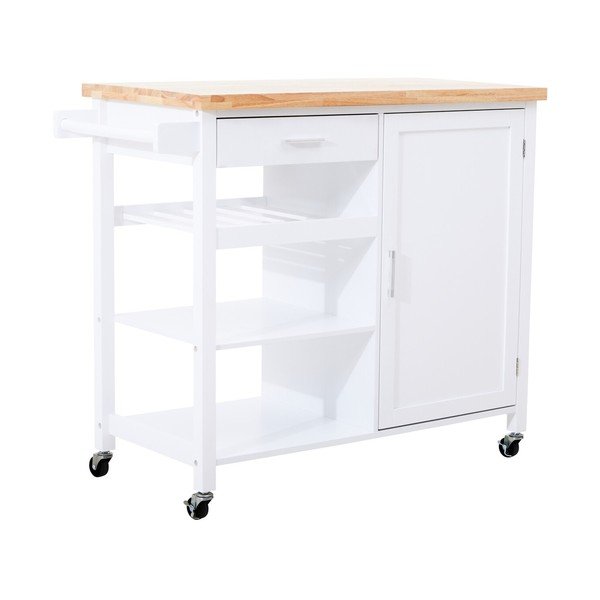 Kummipuust serveerimislaud ratastel 48x105 cm Frankfurt - Premier Housewares