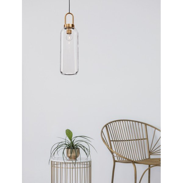 Messingist värvi klaasist ripplamp klaasist varjuga, läbimõõduga 15,5 cm Irvine - Nova Luce-image-3