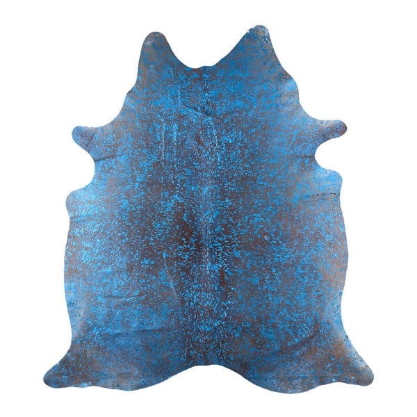 Modrá pravá hovězí kůže Arctic Fur Azul, 206 x 190 cm