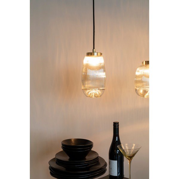 Kuldset värvi rippvalgusti klaasist lambivarjundiga ø 12 cm Robin - White Label-image-3