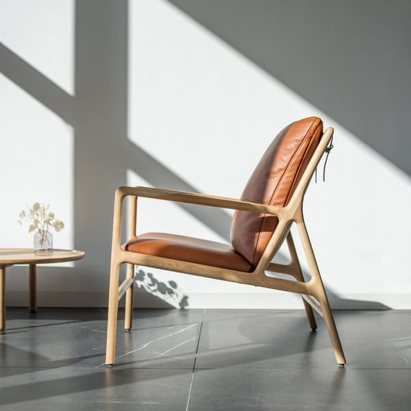 Pruun nahast tugitool Dedo - Gazzda-image-3