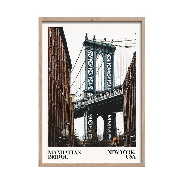Trükitud pilt raamiga 50x70 cm NY Bridge - Styler