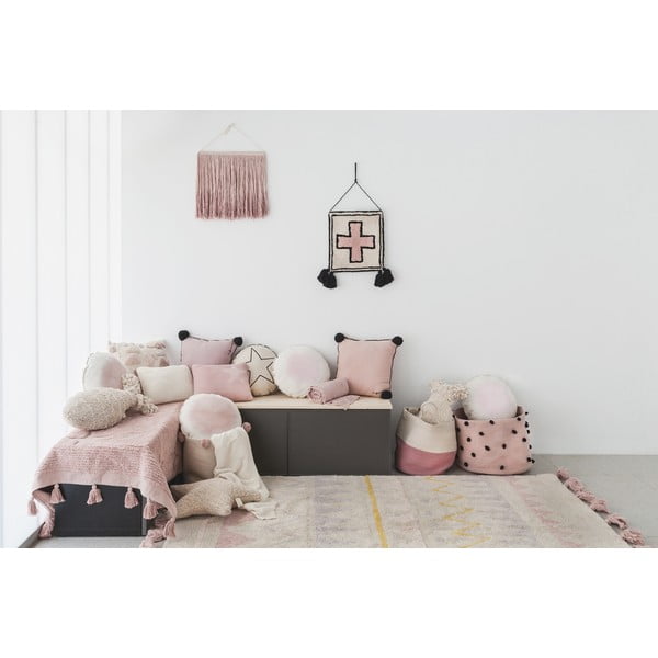 Roosa-kreem pestav käsitsi kootud puuvillane laste vaip 140x200 cm Azteca Vintage Nude - Lorena Canals-image-1