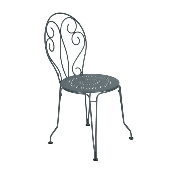 Tmavě šedá kovová židle Fermob Montmartre