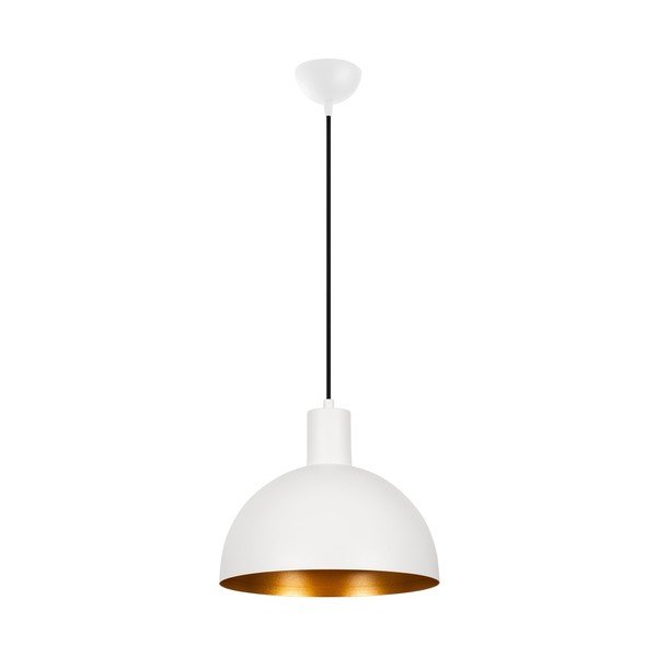Valge-kuldne rippvalgusti metallist varjuga ø 30 cm Sivani - Opviq lights-image-3