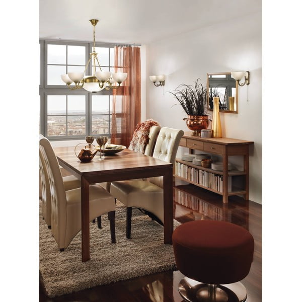 Valge-kuldne rippvalgusti klaasist varjuga ø 74 cm SAVOY - EGLO-image-1