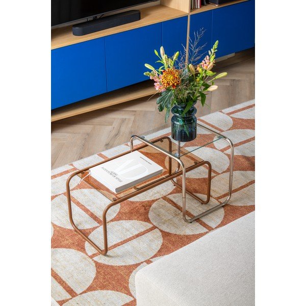 Pruun kohvilaud klaasist pealispinnaga 40x80 cm Ventana - Leitmotiv-image-1