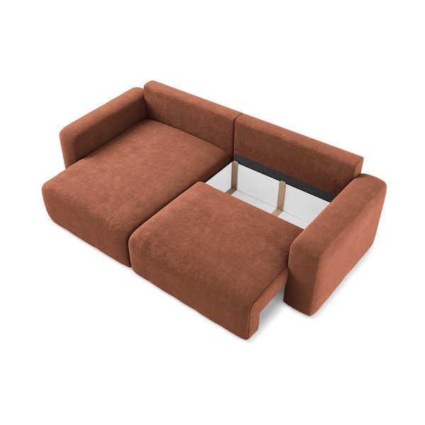 Šenilldiivanvoodi/panipaigaga nurgadiivan terrakota värvi (vasak nurk/diivanvoodiga) Kona - Makamii-image-4