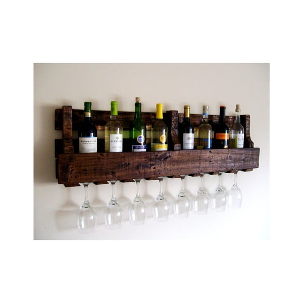 Nástěnný stojan na lahve vína a skleničky Punctata