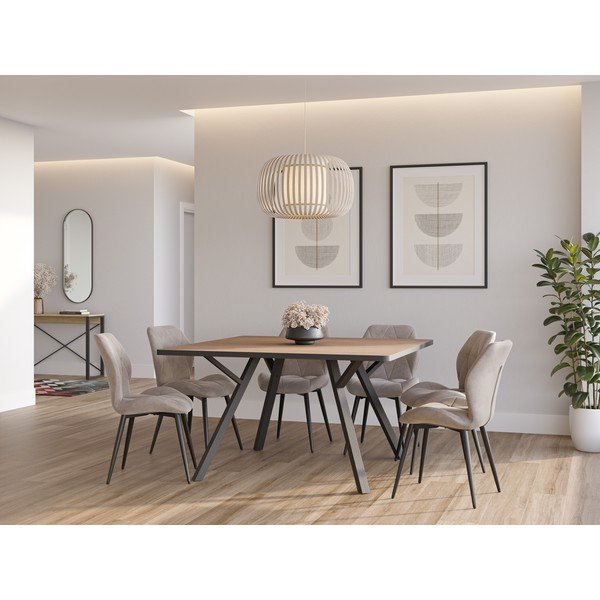 Beežid söögitoolid 4tk komplektis Luna - Marckeric-image-1