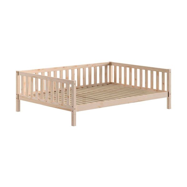Lastevoodi männipuidust liistudest raamiga 140x200 cm naturaalses värvitoonis Dallas - Vipack