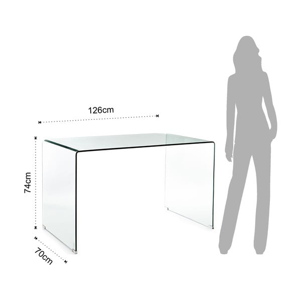 Klaasist töölaud 70x126 cm Bend - Tomasucci-image-4