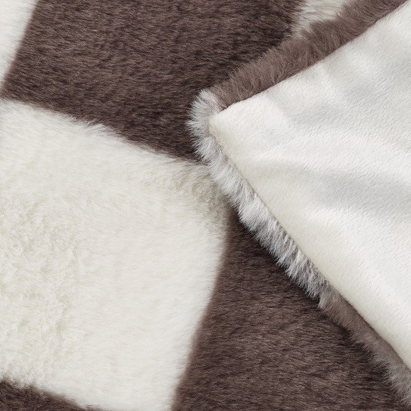 Valge/tumepruun tekk 130x170 cm Cosy Soft Checkerboard - Catherine Lansfield-image-3