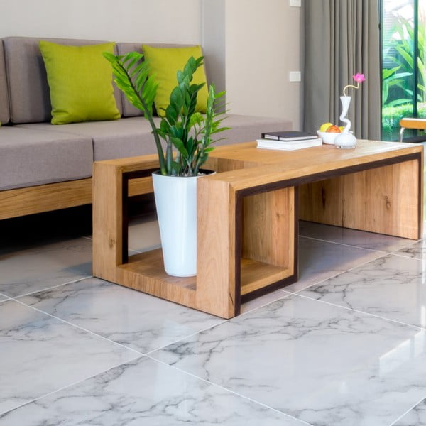 Põrandakleebis plaat kleebised valge marmor, 30 x 30 cm - Ambiance-image-1