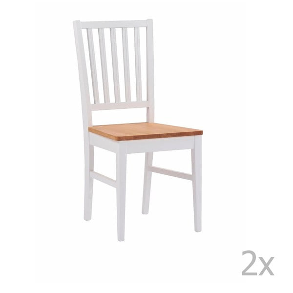 Sada 2 bílých židlí z dubového dřeva Folke  Filippa