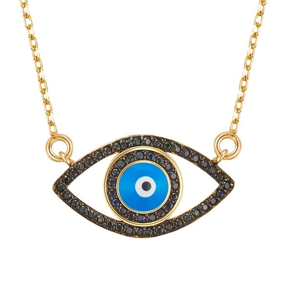 Dámský náhrdelník zlaté barvy s motivem oka Tassioni-image-1