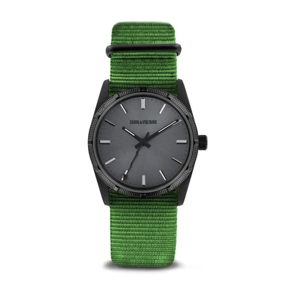 Zelené unisex hodinky s nylonovým páskem Zadig & Voltaire