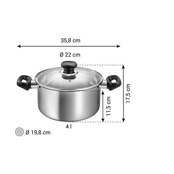 Roostevabast terasest kaanega pott induktsioonpliidile 4 l Brava - Tescoma-image-3