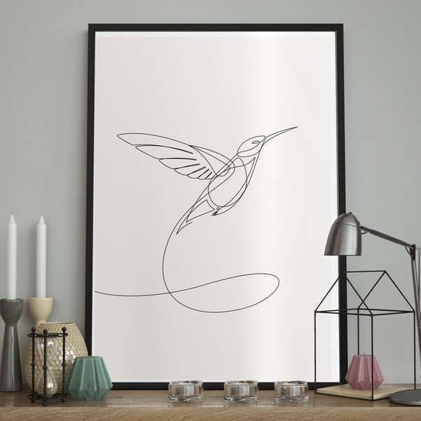 Seinaplakat raamis SKETCHLINE/HUMMINGBIRD, 40 x 50 cm Sketchline Hummingbird - DecoKing-image-1