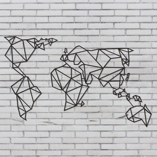 Metallist seinakaunistus mustas Maailmas - Homemania Decor-image-3