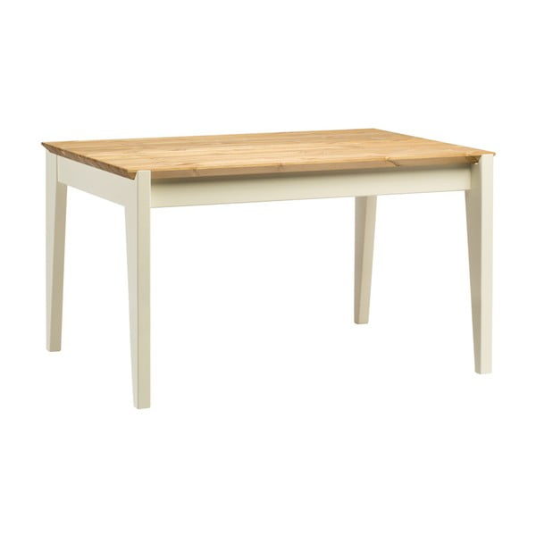 Stůl z borovicového dřeva s bílými nohami Askala Hook, délka 130 cm