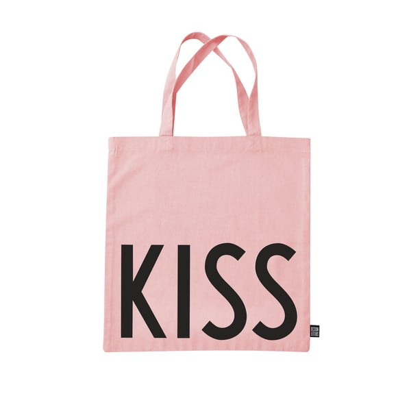 Roosa lõuendist kott Kiss - Design Letters