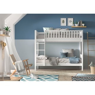Valge männipuidust laste narivoodi koos panipaigaga 90x200 cm SCOTT – Vipack