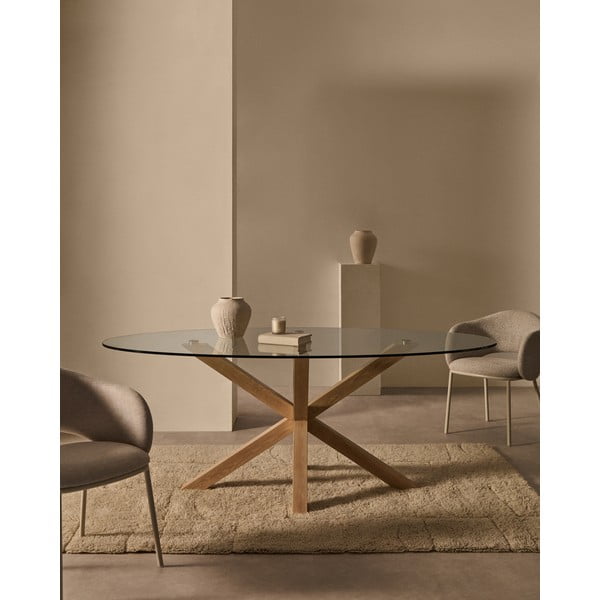 Söögilaud klaasist pealispinnaga 100x200 cm Argo - Kave Home-image-1