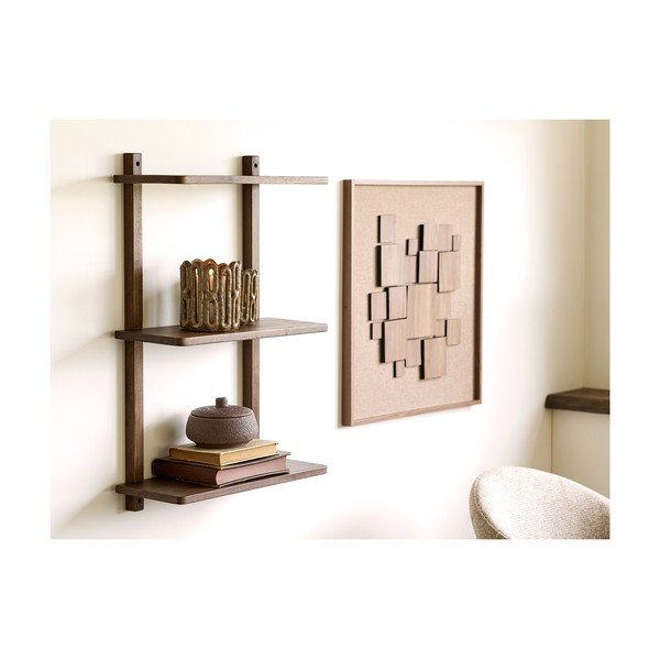 Tumepruun tammepuidust riiul 50 cm Townsville - House Nordic-image-1