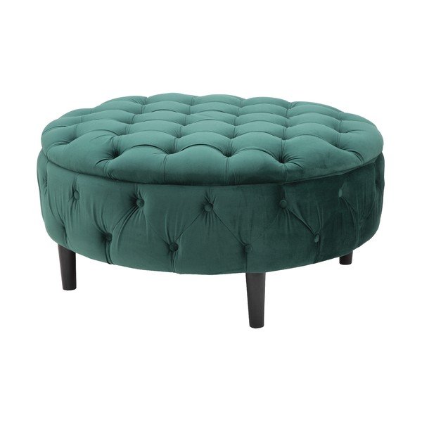 Zelená taburetka s úložným prostorem Mauro Ferretti Queen, ø 90 cm-image-4