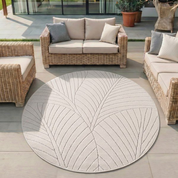 Kreemikas ümmargune sise- ja õuevaip ø 160 cm Nova 1203 - Ayyildiz Carpets-image-1