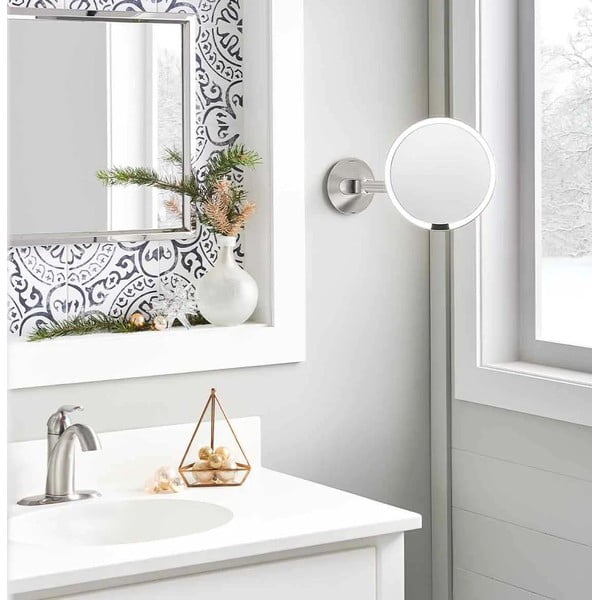Valgustusega kosmeetikapeegel seinale, suurendav ø 20 cm Sensor – simplehuman-image-1