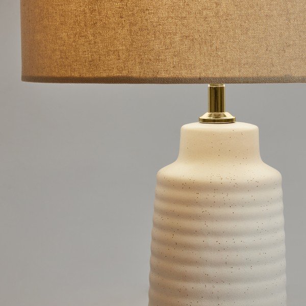 Valge laualamp tekstiilvarjundiga (kõrgus 58 cm) Mijal - Kave Home-image-1