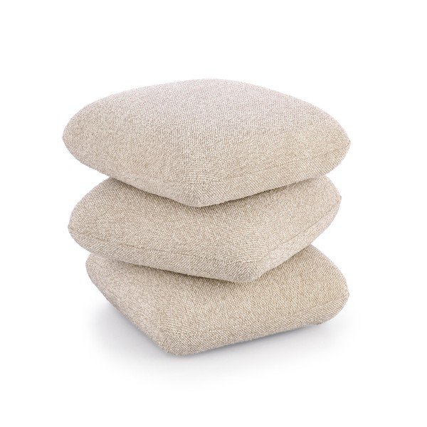 Bouclé kangast beež pouf Antara - Bizzotto-image-2