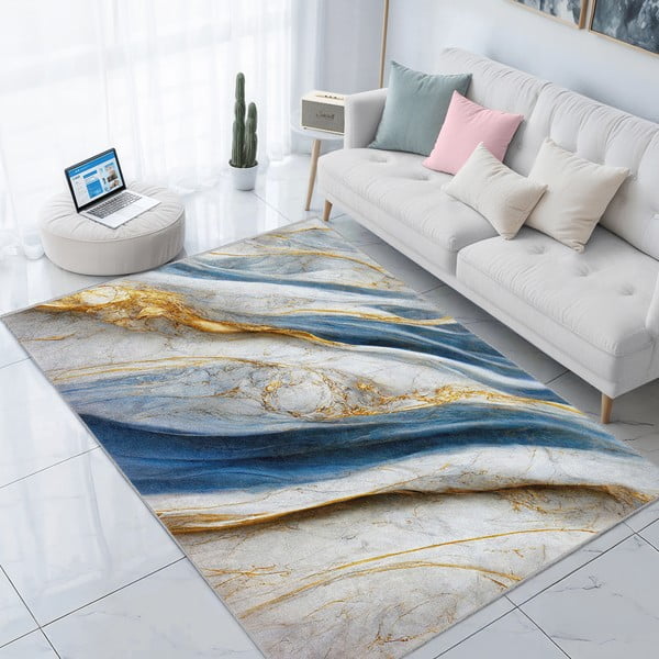 Sinine pestav vaip 80x150 cm Golden Spill - Mila Home-image-1