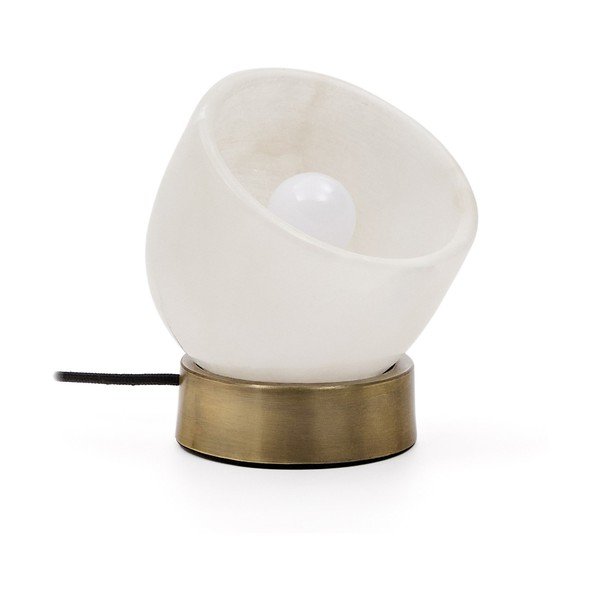 Kreem-messingvärvi lauavalgusti (kõrgus 17 cm) Shenli - Kave Home