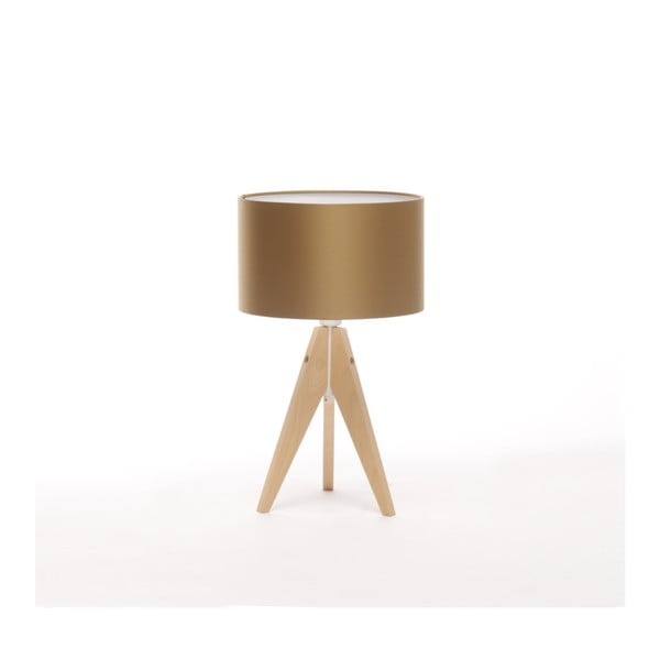 Zlatá  stolní lampa 4room Artist, bříza, Ø 25 cm