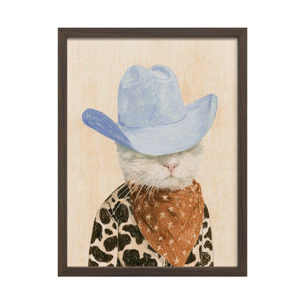 Trükitud pilt raamiga 30x40 cm Howdy Cat - Styler