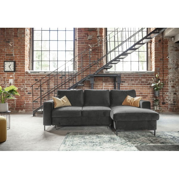 Tumehall sametne nurgadiivan , paremas nurgas Lofty Lilly - Miuform-image-1