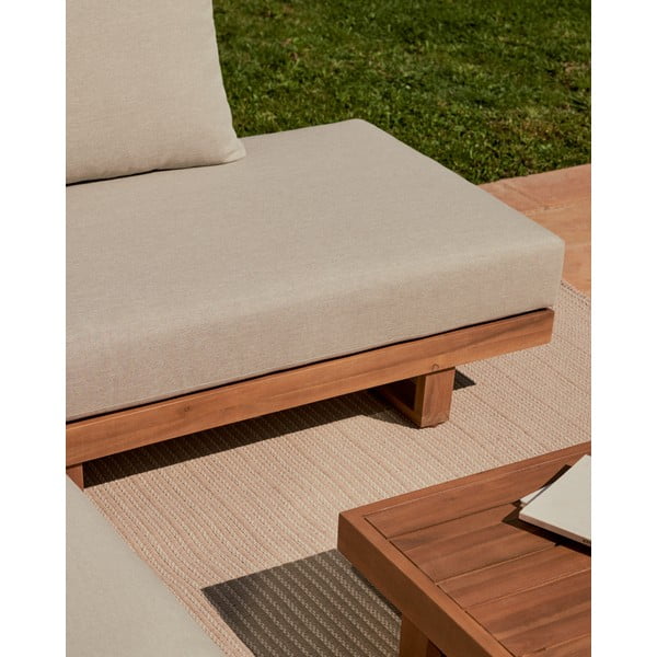 Aiakomplekt 5-le inimesele, kreem-puiduvärvi, valmistatud täispuidust akaatsiast Raco - Kave Home-image-4