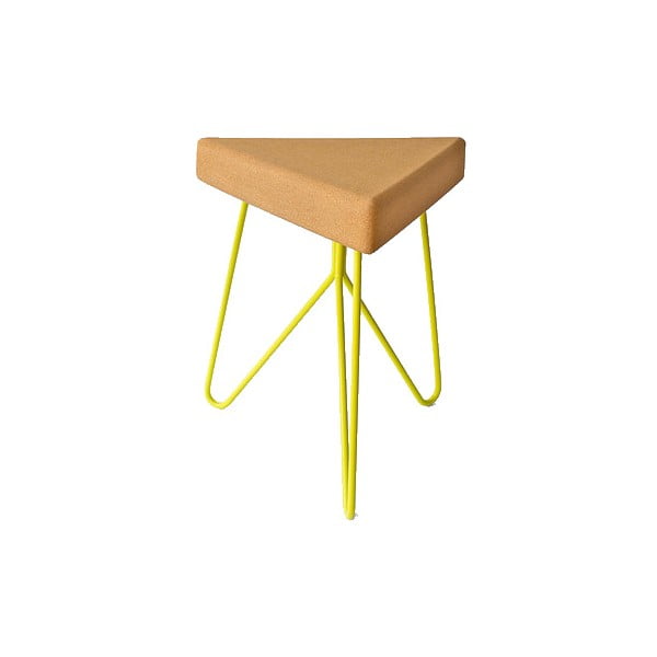Žlutý korkový stolek Galula Tres
