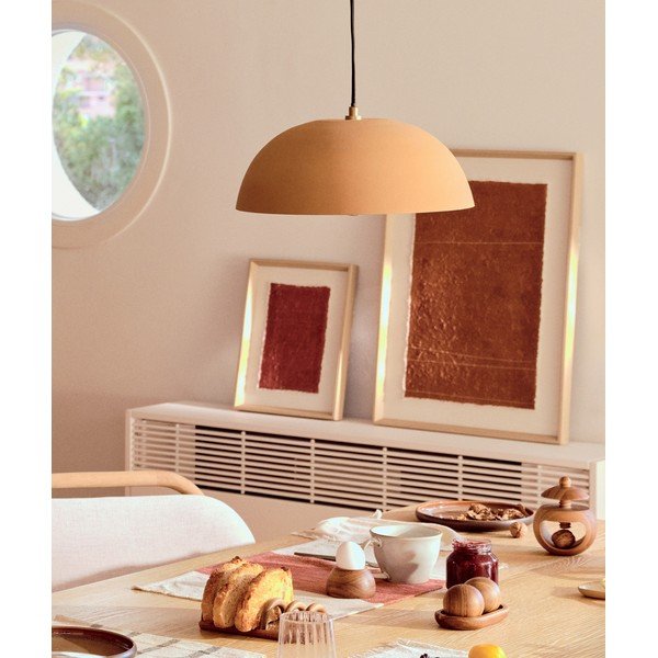 Oranž metallist ripplamp ø 46 cm Nibla - Kave Home-image-1