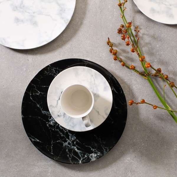 Valge ja must portselanist taldrik Villeroy & Boch Marmory, ø 16 cm Like Marmory - like | Villeroy & Boch-image-1