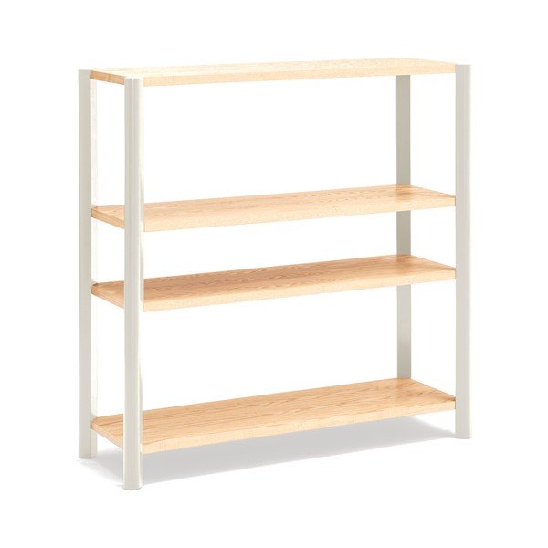 Kreemikas/hele naturaalne riiul tammepuust dekooriga 126x128x43 cm Bona - Teulat-image-2