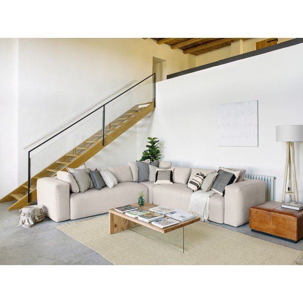 Konjaki pruunist nahast ottomani Cesia - Kave Home-image-4